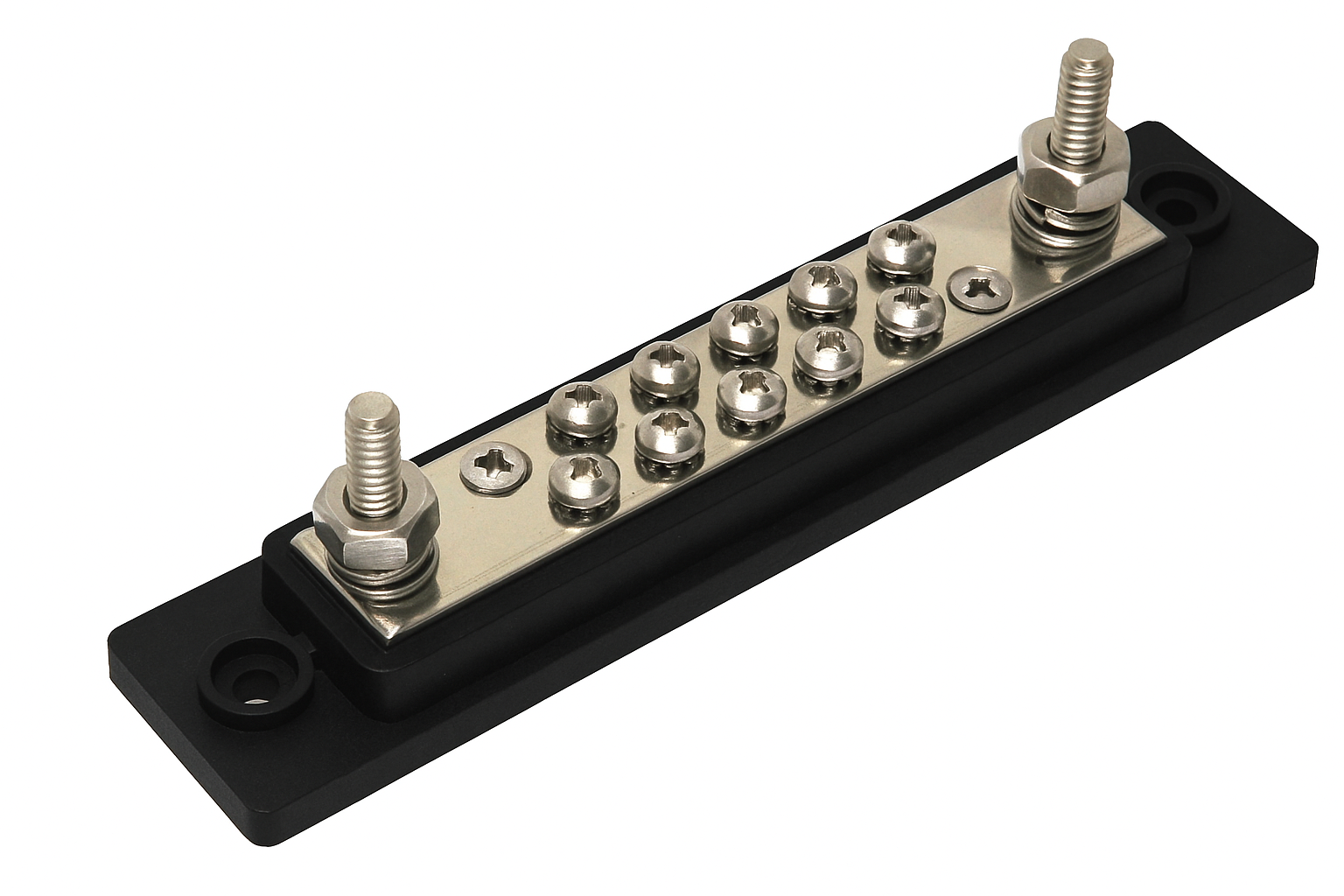 DC Verdeelstrip (busbar) 10 of 12 voudig, zwart of rood